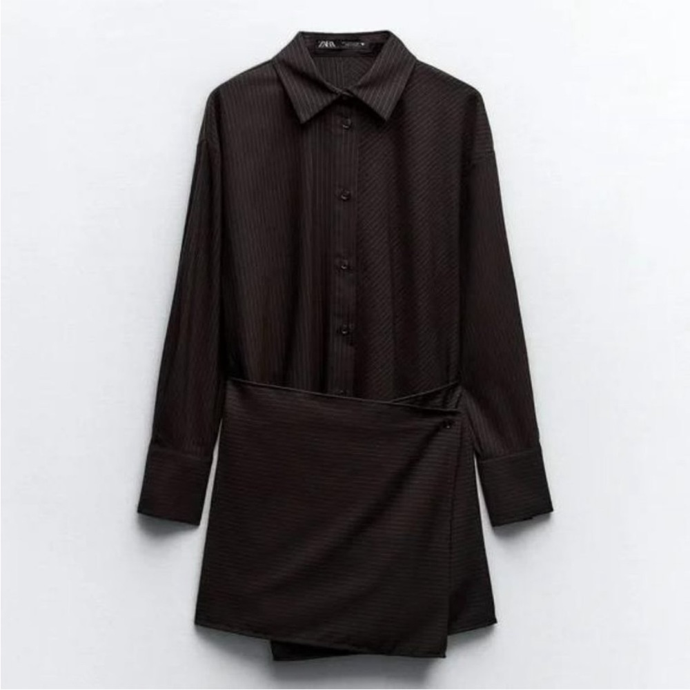 Zara PINSTRIPE SHIRT DRESS - Picture 5 of 6